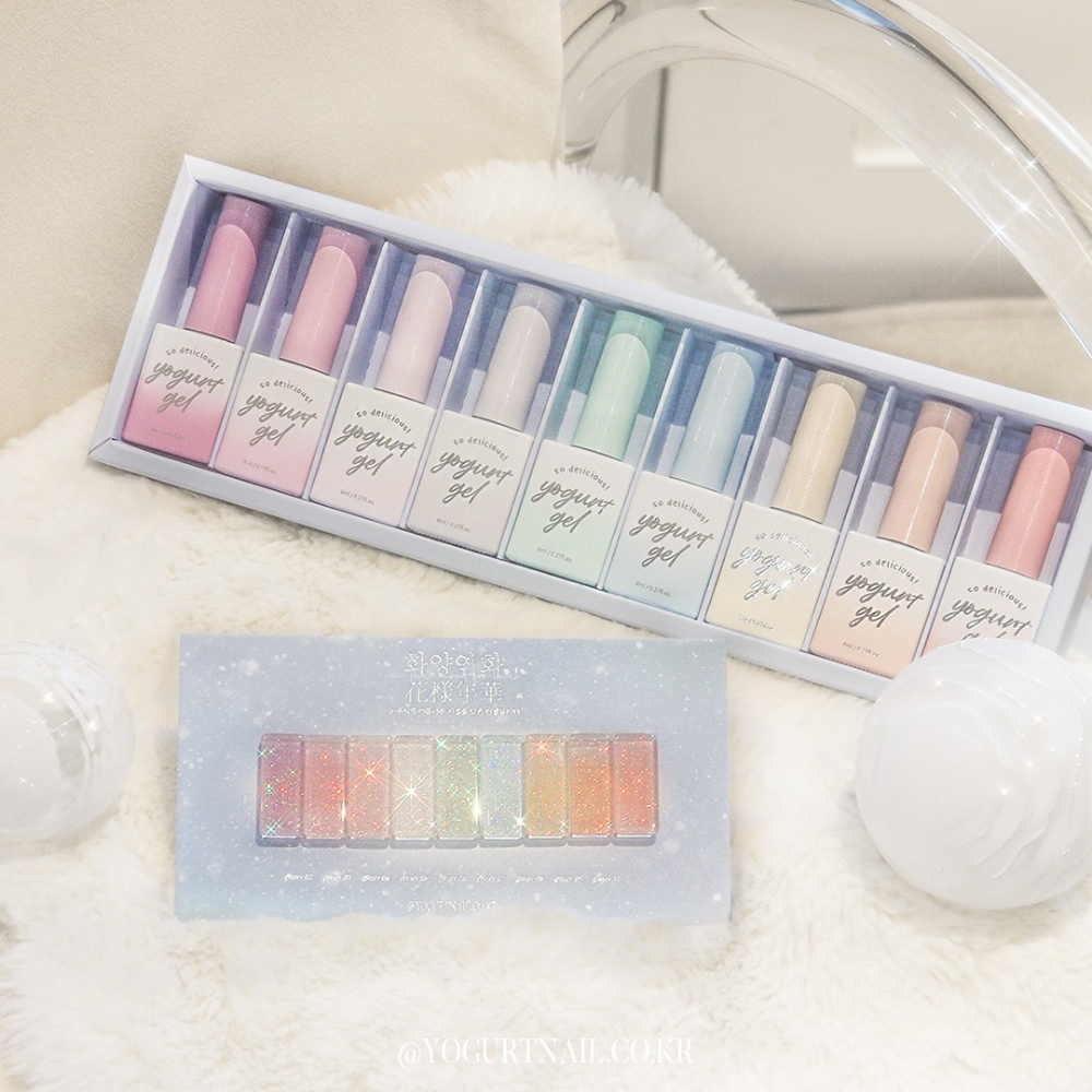 Yogurt Gel: Blooming Moment Syrup Glitter (9-Piece Set)