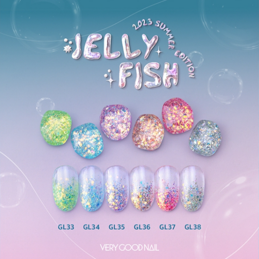 Very Good Nail: Jellyfish Glitter Gel 6 Set