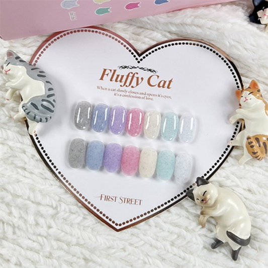 First Street Gel: Fluffy Cat Glitter Gel 7 Set
