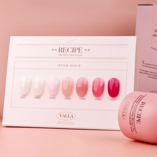 VALLA: Pink Soup Syrup Gel Nail (7-Piece Set)