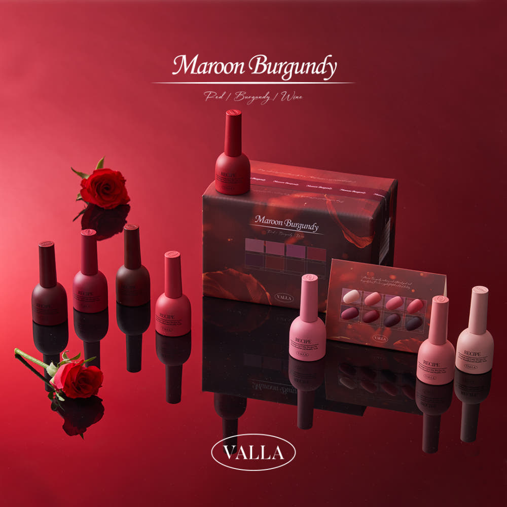 VALLA Maroon Burgundy [8-piece Set] Red Syrup Gel